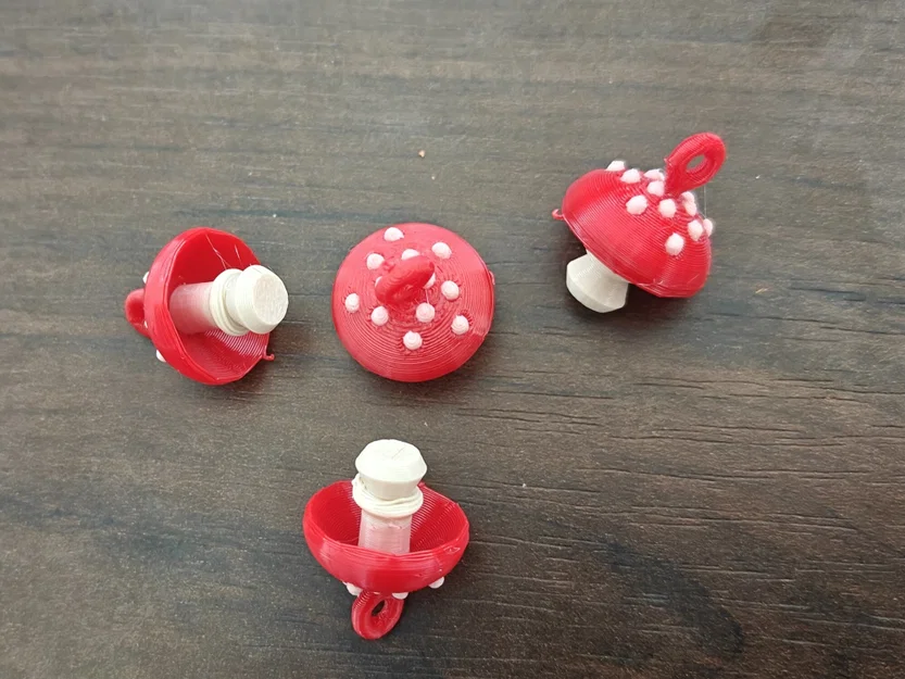 Khuyên tai nấm Fly Agaric — Charm 2 màu - Image 5