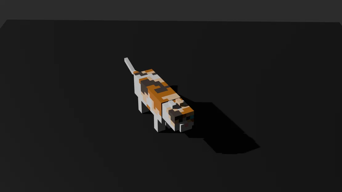 Mèo Tam Thể Phong Cách Minecraft - Mô Hình 3D Voxel Cách Điệu - Image 3