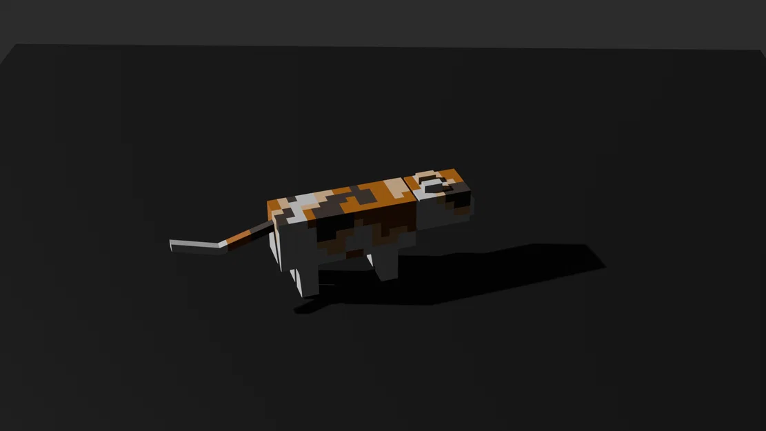 Mèo Tam Thể Phong Cách Minecraft - Mô Hình 3D Voxel Cách Điệu - Image 5