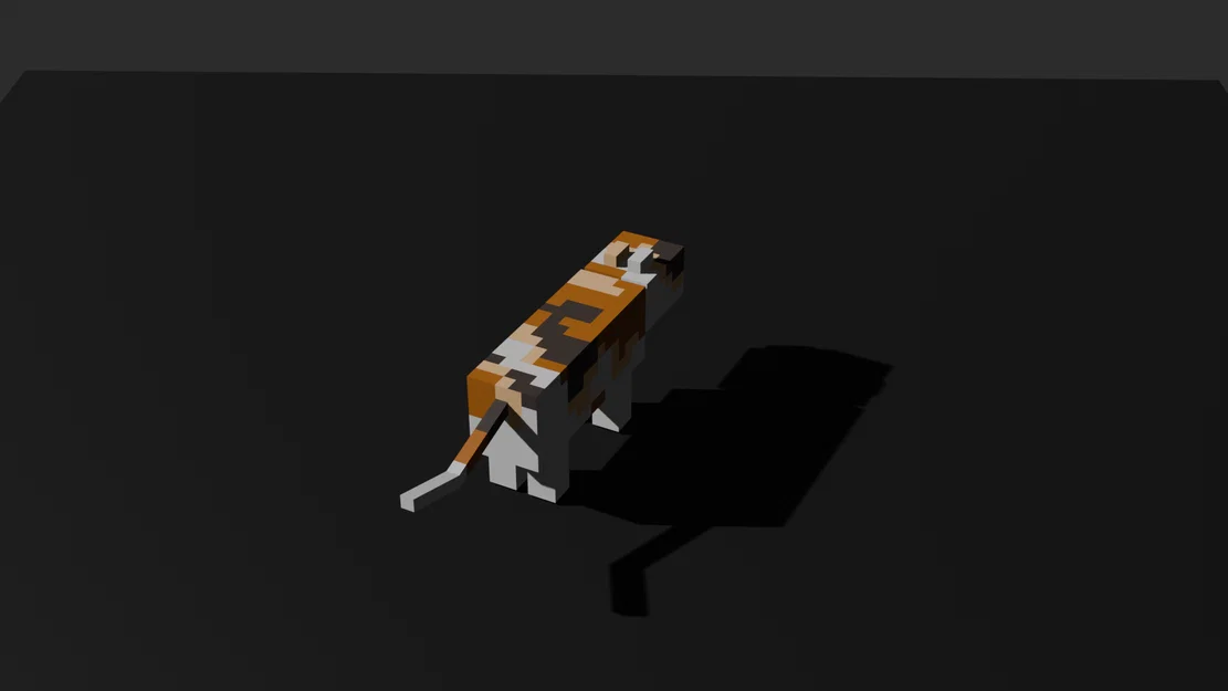 Mèo Tam Thể Phong Cách Minecraft - Mô Hình 3D Voxel Cách Điệu - Image 7
