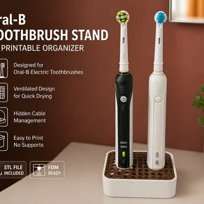 Đế sạc đôi Oral-B ẩn dây với lưới lục giác tùy chỉnh