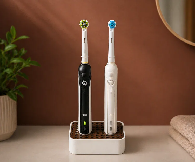 Đế sạc đôi Oral-B ẩn dây với lưới lục giác tùy chỉnh - Image 2