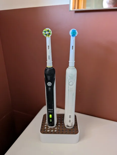 Đế sạc đôi Oral-B ẩn dây với lưới lục giác tùy chỉnh - Image 3