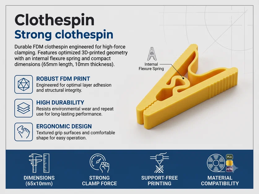 Kẹp Quần Áo In 3D Siêu Chắc Chắn (Heavy-Duty) - Image 1