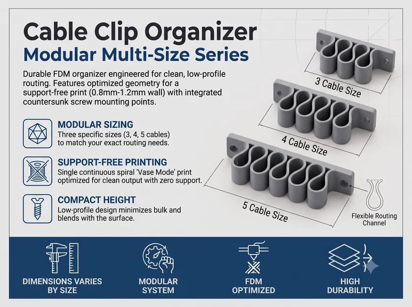 Bộ Kẹp Giữ Dây Cáp (Cable Clip Organizer) - Image 1