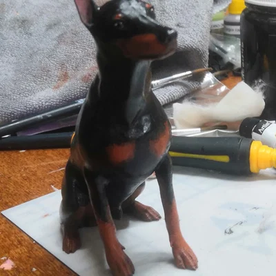 Tượng mô hình chó Pinscher