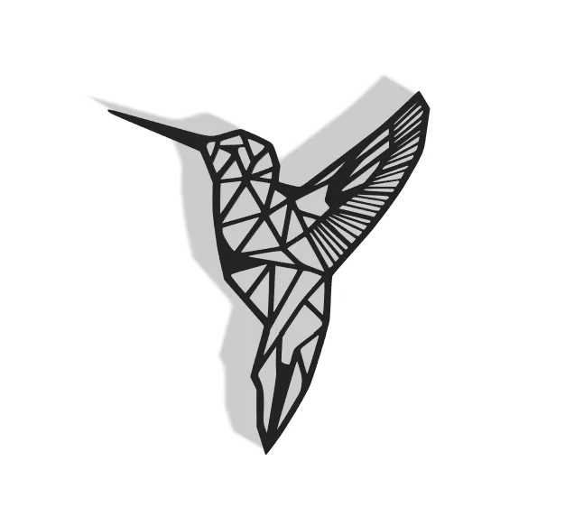 Mô hình trang trí tường chim ruồi (Hummingbird Decor) nghệ thuật 3D - Image 1