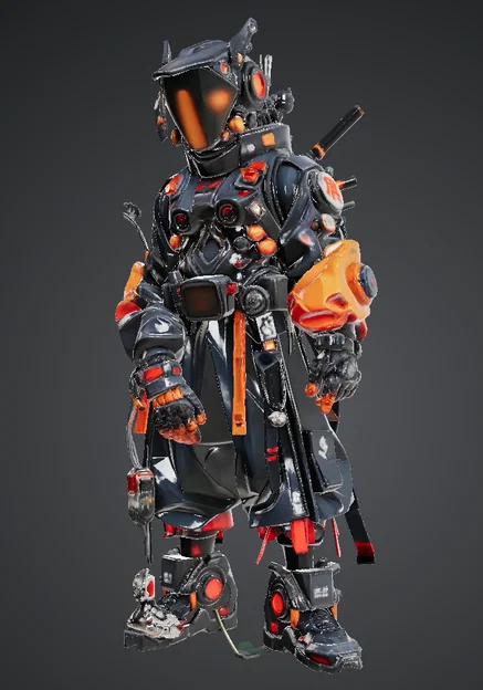 Mô hình 3D Japones Futurista phong cách chiến binh tương lai - Image 1