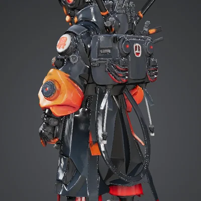 Mô hình 3D Japones Futurista phong cách chiến binh tương lai