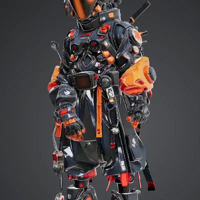 Mô hình 3D Japones Futurista phong cách chiến binh tương lai