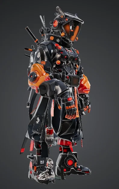 Mô hình 3D Japones Futurista phong cách chiến binh tương lai - Image 4