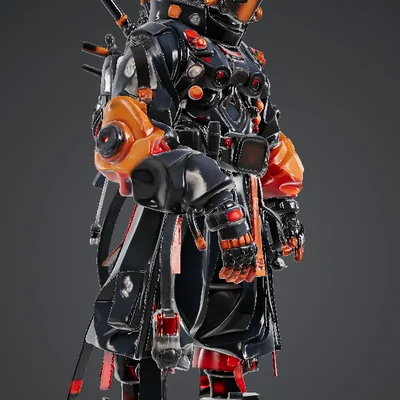 Mô hình 3D Japones Futurista phong cách chiến binh tương lai