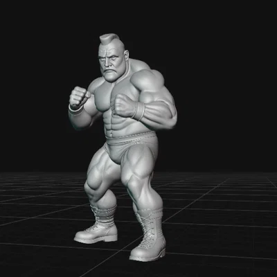 Mô hình 3D Zangief nhân vật Street Fighter ấn tượng