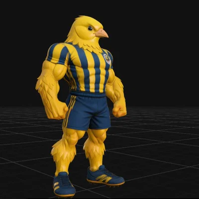 Mô hình linh vật Fenerbahçe - Biểu tượng chim hoàng yến 3D độc đáo
