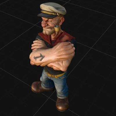 Mô hình 3D thủy thủ Popeye ấn tượng cho người đam mê in 3D
