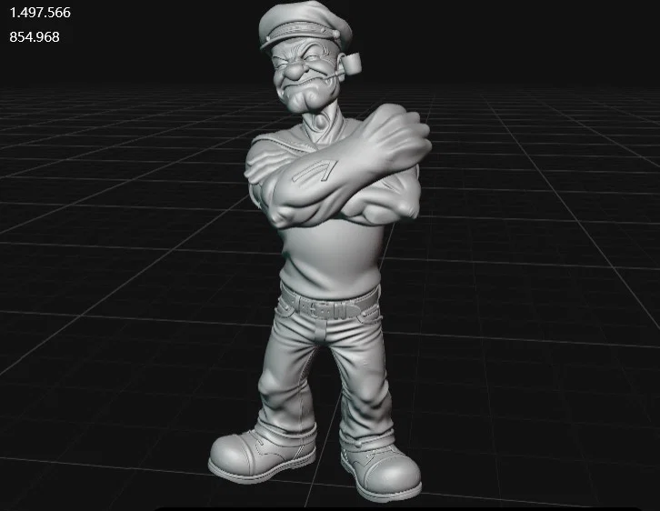 Mô hình 3D thủy thủ Popeye ấn tượng cho người đam mê in 3D - Image 3