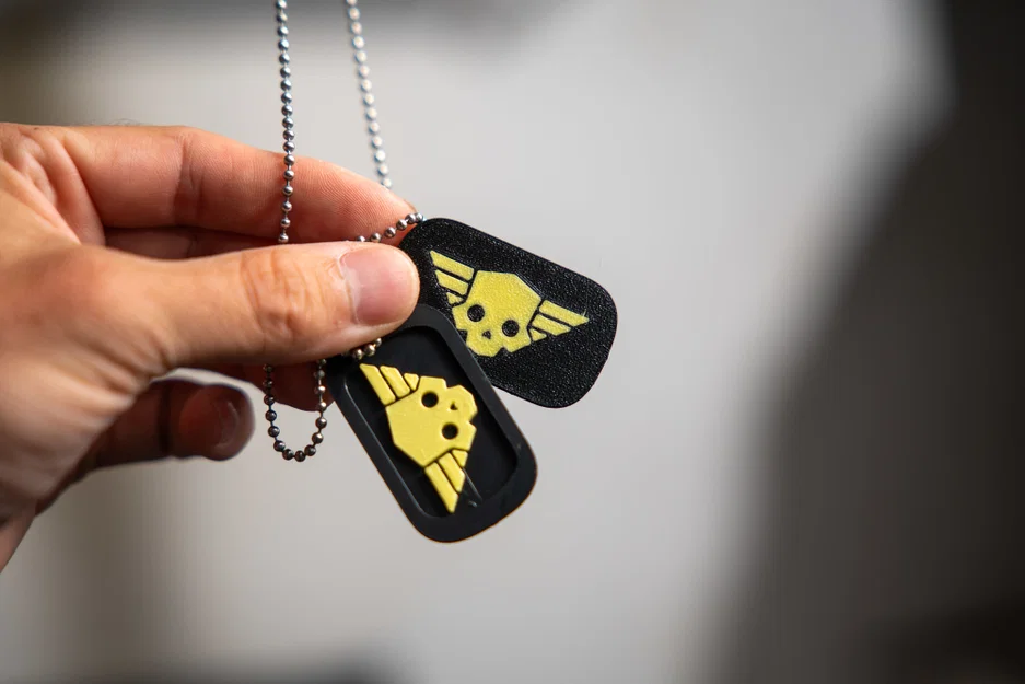 Mô hình thẻ bài quân đội Helldivers 2 (Dog Tag) in 3D - Image 4