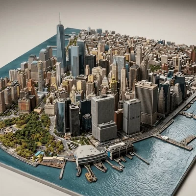 Mô hình 3D Lower Manhattan New York đầy ấn tượng cho người yêu kiến trúc