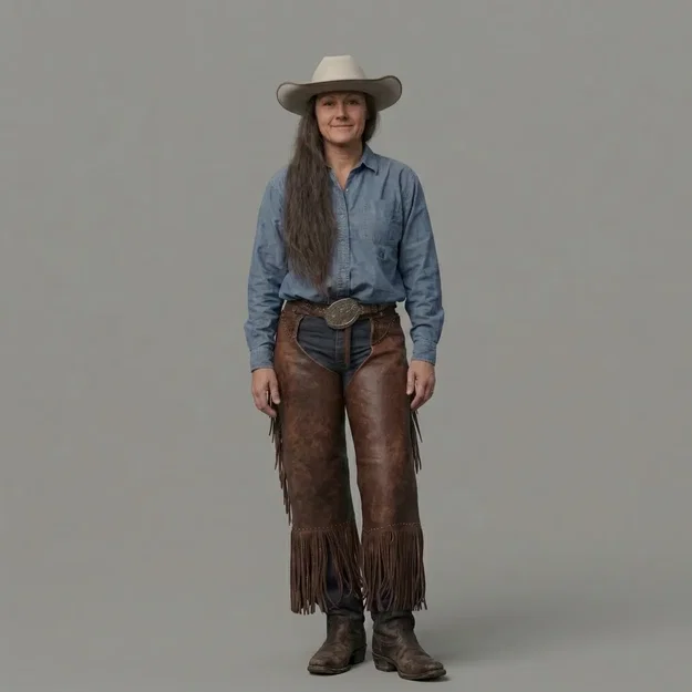 Mô hình 3D nhân vật nữ cao bồi Modern Cowgirl đầy nghệ thuật - Image 1