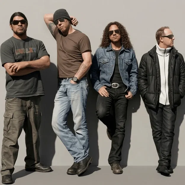Mô hình 3D nhóm nhạc Metallica: James, Lars, Kirk và Robert - Image 1