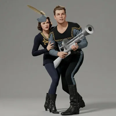 Mô hình 3D Flash Gordon và Dale (1940) - Đồ chơi in 3D kinh điển