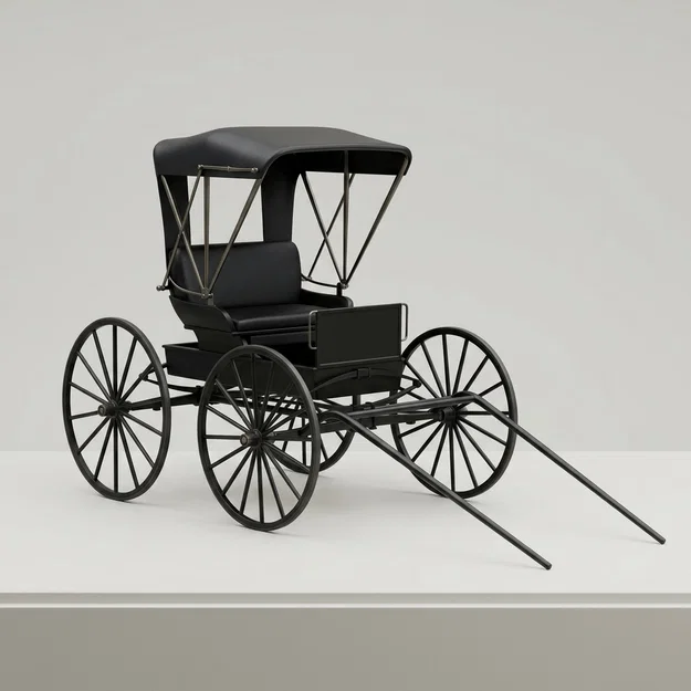 Mô hình xe ngựa cổ Covered Buggy 3D - Thiết kế hoài cổ ấn tượng - Image 1