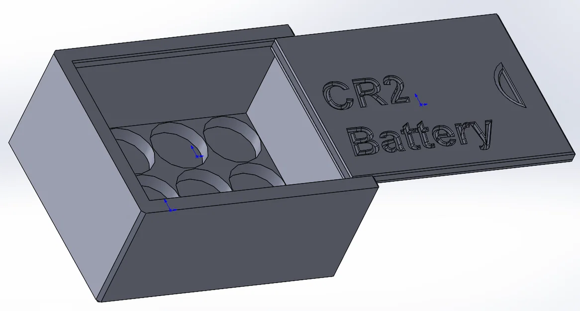 Hộp Đựng Pin CR2 Thiết Kế Nắp Trượt Gọn Gàng - Mẫu In 3D Đẹp - Image 1