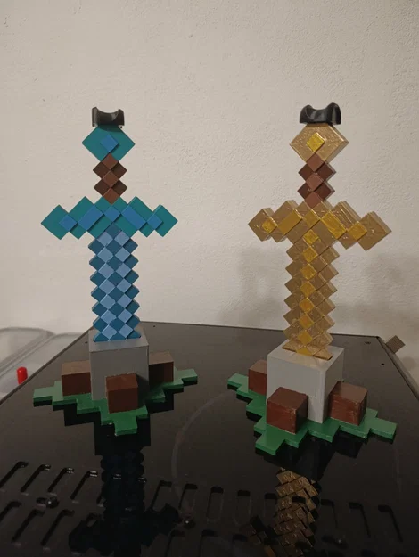 Giá treo tai nghe hình kiếm Minecraft in 3D độc đáo - Image 2