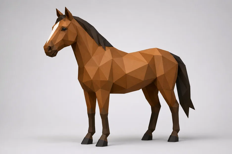 Mô hình ngựa Low Poly - Image 1