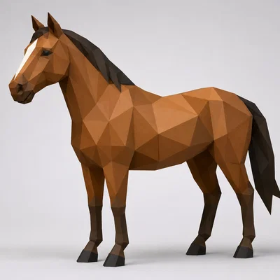 Mô hình ngựa Low Poly