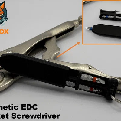 Tua vít bỏ túi EDC có nam châm – Đầu giữ mũi vít cho móc khóa