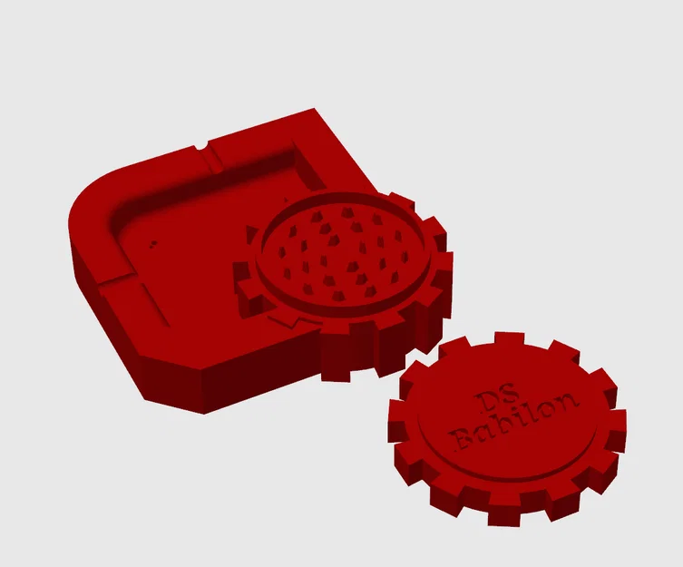 Khay gạt tàn 2 trong 1 tích hợp dụng cụ nghiền (DS Babilon ashtray) - Image 1