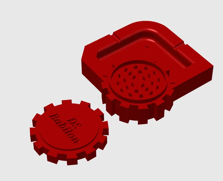 Khay gạt tàn 2 trong 1 tích hợp dụng cụ nghiền (DS Babilon ashtray) - Image 2