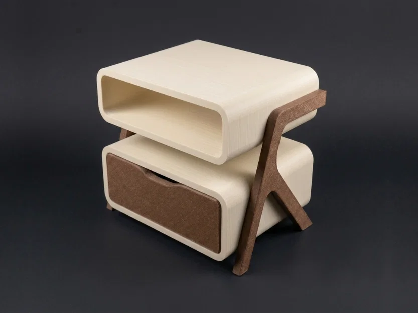 Tủ Đầu Giường Mini Phong Cách Hiện Đại Tỉ Lệ 1:12 Cho Nhà Búp Bê - Image 1