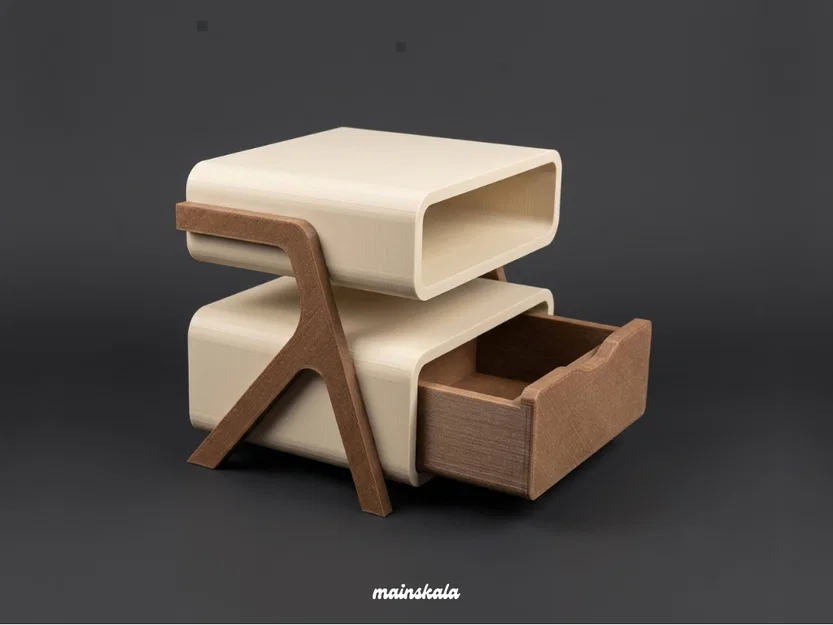 Tủ Đầu Giường Mini Phong Cách Hiện Đại Tỉ Lệ 1:12 Cho Nhà Búp Bê - Image 2