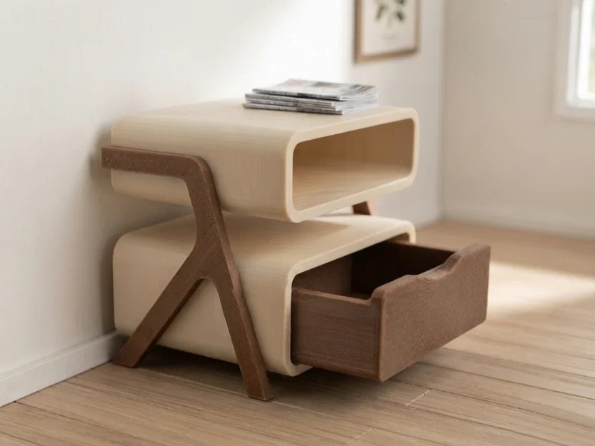 Tủ Đầu Giường Mini Phong Cách Hiện Đại Tỉ Lệ 1:12 Cho Nhà Búp Bê - Image 3