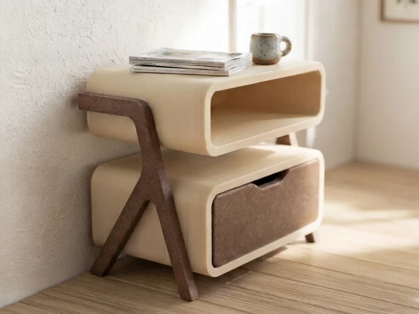 Tủ Đầu Giường Mini Phong Cách Hiện Đại Tỉ Lệ 1:12 Cho Nhà Búp Bê - Image 4