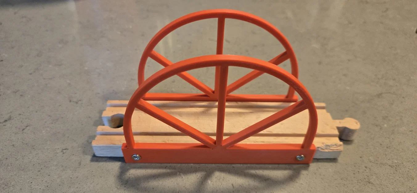 Khung vòm trang trí cầu đường ray xe lửa gỗ 3D - Image 1