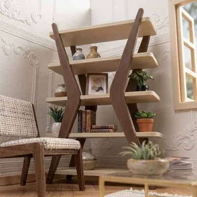 Kệ sách thu nhỏ tỉ lệ 1:12 - Đồ nội thất nhà búp bê