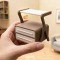 Tủ đầu giường hiện đại giữa thế kỷ (Mid-Century) cho nhà búp bê tỉ lệ 1:12 - Thumbnail 4