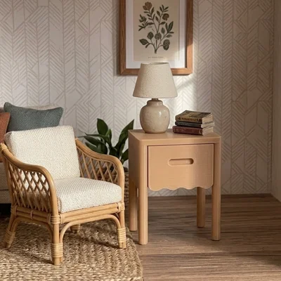 Tủ Đầu Giường Mini Hình Vỏ Sò Cho Nhà Búp Bê Tỉ Lệ 1/12