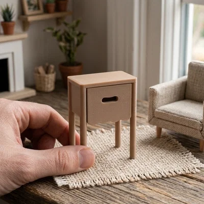 Tủ Đầu Giường Mini Hình Vỏ Sò Cho Nhà Búp Bê Tỉ Lệ 1/12