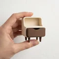Tủ đầu giường phong cách retro thu nhỏ cho nhà búp bê tỉ lệ 1:12 - Thumbnail 2