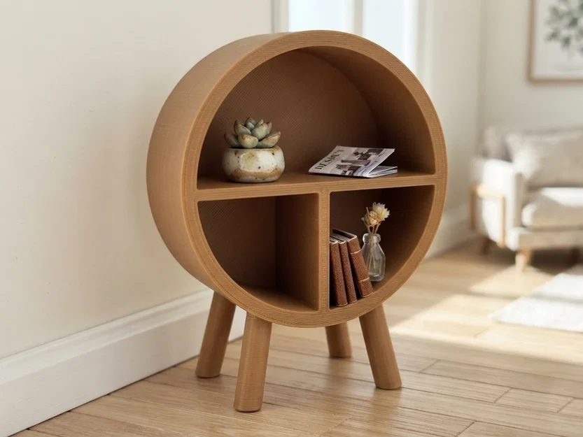 Kệ Trưng Bày Tròn Phong Cách MCM Tỷ Lệ 1/12 Cho Nhà Búp Bê - Image 2