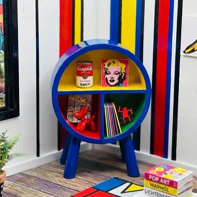 Kệ Trưng Bày Tròn Phong Cách MCM Tỷ Lệ 1/12 Cho Nhà Búp Bê