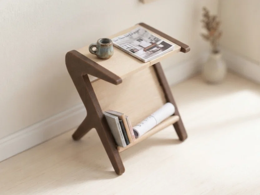 Bàn trà chữ Z phong cách hiện đại cho nhà búp bê tỉ lệ 1:12 - Image 3