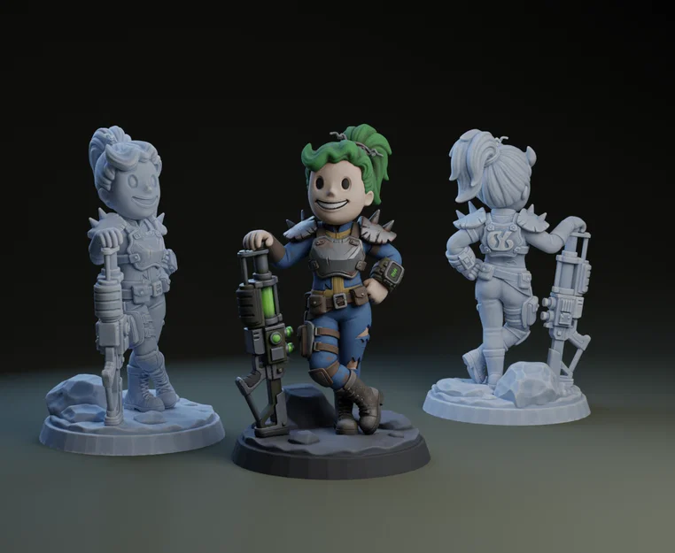 Mô hình 3D Nữ chiến binh Fallout Wasteland Raider cực chất - Image 1