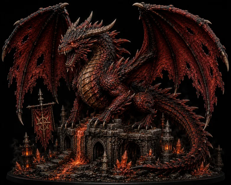 Mô hình rồng DnD Dragon Style 2 in 3D tuyệt đẹp cho game thủ - Image 1