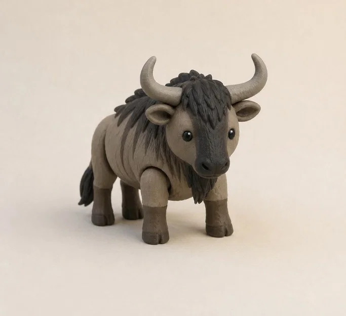 Mô hình chú bò tót (Cute Bull) in 3D dễ thương để bàn - Image 1
