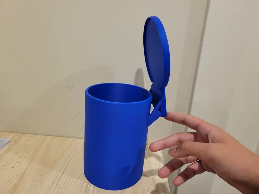 Thùng rác để bàn in 3D có nắp đậy đóng mở tiện lợi - Image 2